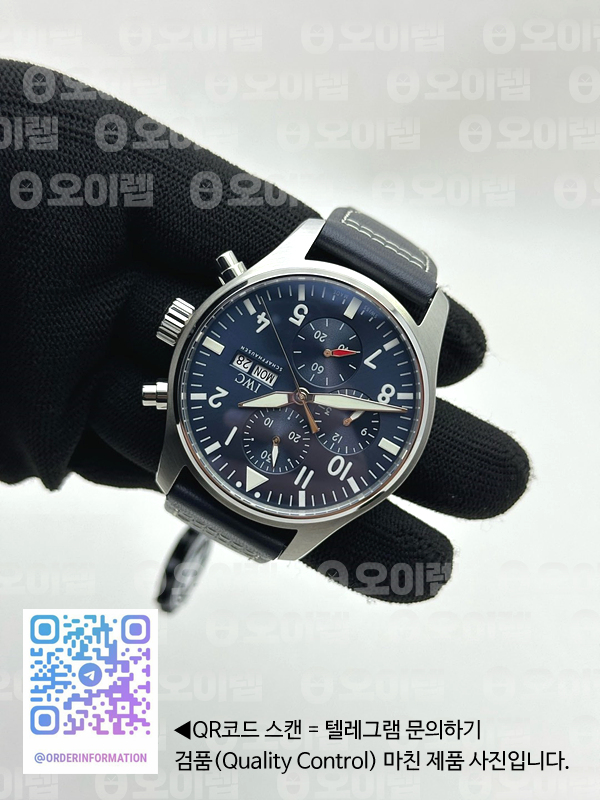 KK공장 IWC 파일럿 크로노그래프 IW388101 Pilot Chrono IW388101 KKF Best Edition Blue Dial on Blue Leather Strap A7750 to 69385 출고 전 실물 검수사진 5