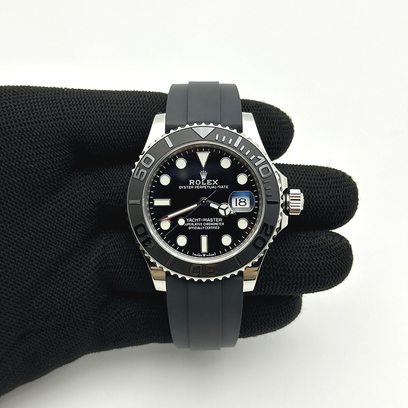 Clean공장 롤렉스 요트마스터 42 스틸 블랙다이얼 러버스트랩 클린 Yacht-Master 42mm 226659 Clean 1:1 Best Edition 3D Black Ceramic Bezel on Oysterflex Strap VR3235 클린공장 출고 전 실물 검수사진 2