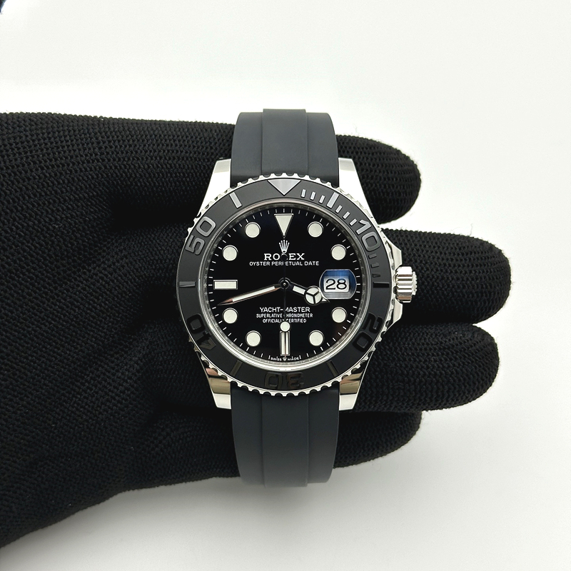 Clean공장 롤렉스 요트마스터 42 스틸 블랙다이얼 러버스트랩 클린 Yacht-Master 42mm 226659 Clean 1:1 Best Edition 3D Black Ceramic Bezel on Oysterflex Strap VR3235 클린공장 출고 전 실물 검수사진 3