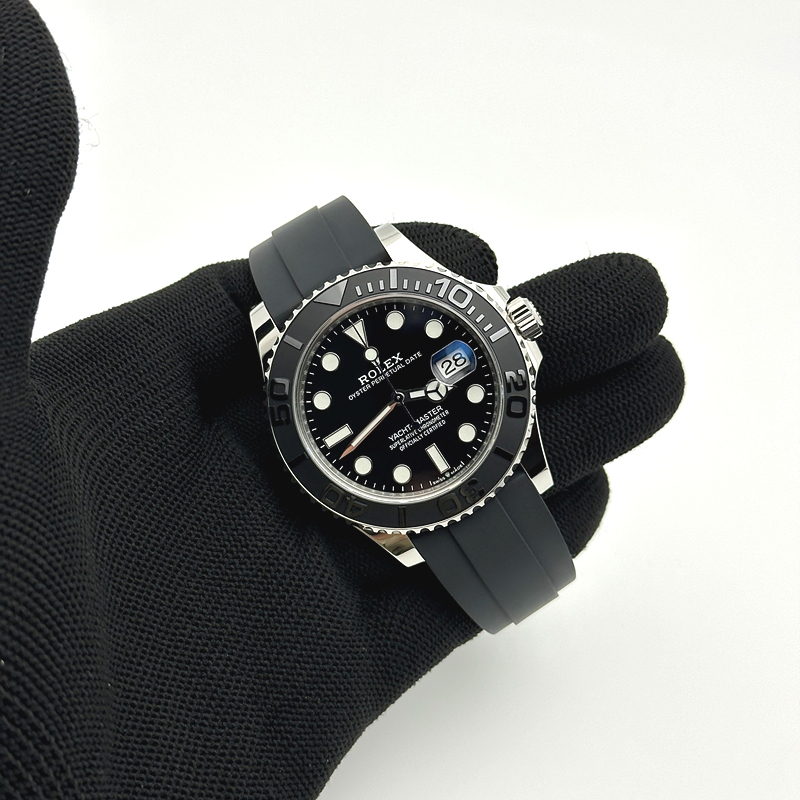 Clean공장 롤렉스 요트마스터 42 스틸 블랙다이얼 러버스트랩 클린 Yacht-Master 42mm 226659 Clean 1:1 Best Edition 3D Black Ceramic Bezel on Oysterflex Strap VR3235 클린공장 출고 전 실물 검수사진 4