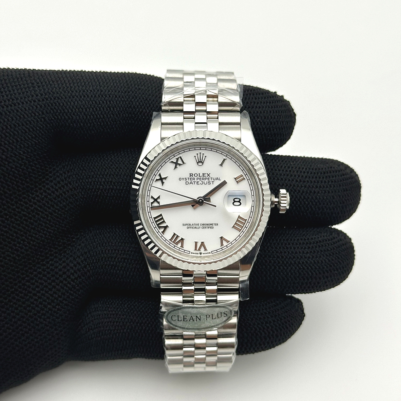 Clean공장 롤렉스 데이저스트 36 스틸 화이트다이얼 로만인덱스 플루티드베젤 쥬빌레브레이슬릿 DateJust 36 126234 Clean 1:1 Best Edition 904L Steel White Roman Dial on Jubilee Bracelet VR3235 클린공장 출고 전 실물 검수사진 1