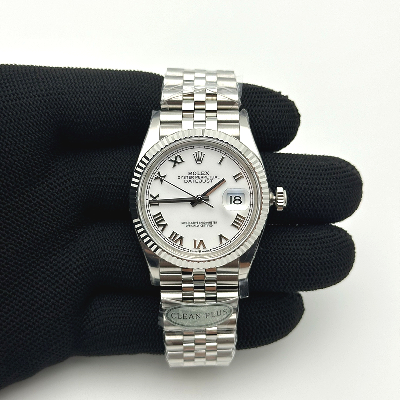 Clean공장 롤렉스 데이저스트 36 스틸 화이트다이얼 로만인덱스 플루티드베젤 쥬빌레브레이슬릿 DateJust 36 126234 Clean 1:1 Best Edition 904L Steel White Roman Dial on Jubilee Bracelet VR3235 클린공장 출고 전 실물 검수사진 2
