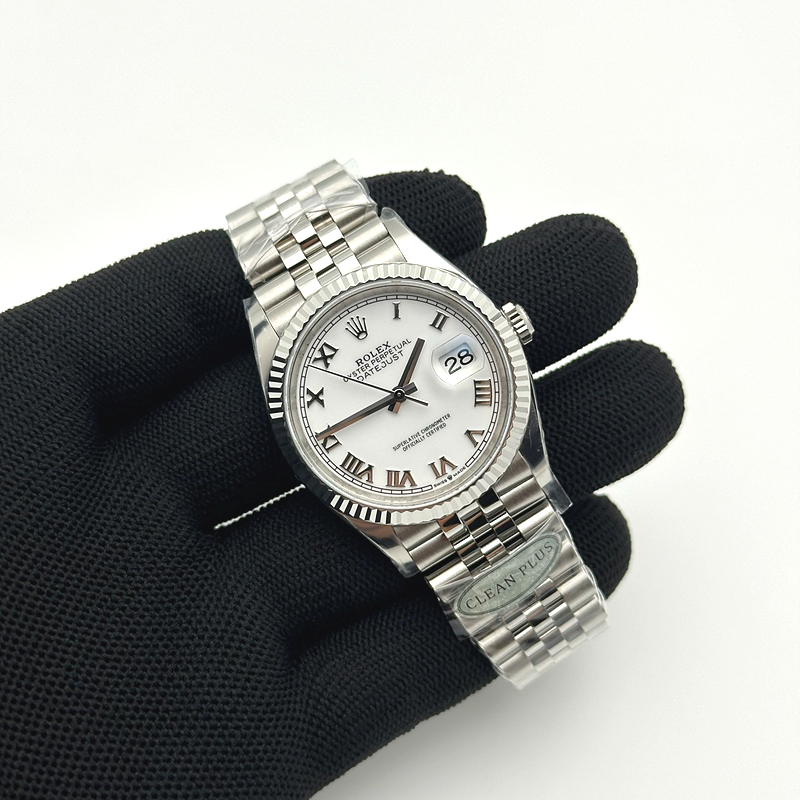 Clean공장 롤렉스 데이저스트 36 스틸 화이트다이얼 로만인덱스 플루티드베젤 쥬빌레브레이슬릿 DateJust 36 126234 Clean 1:1 Best Edition 904L Steel White Roman Dial on Jubilee Bracelet VR3235 클린공장 출고 전 실물 검수사진 4
