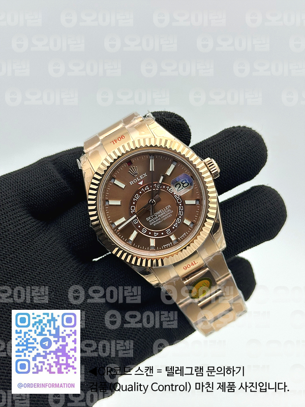 Noob공장 롤렉스 스카이드웰러 로즈골드금통 브라운다이얼 브레이슬릿 Sky-Dweller 326934 904L RG Noob 1:1 Best Edition Brown Dial on SS Jubilee Bracelet Asian 23J to 9001 눕 출고 전 실물 검수사진 4