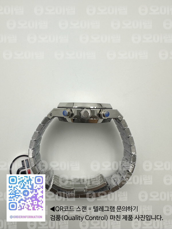 IP공장 오데마피게 로얄오크 크로노그래프 스틸 블랙다이얼 블루서브다이얼 브레이슬릿 Royal Oak Chrono 26331ST SS IPF 1:1 Best Edition Black Dial Blue subdial on SS Bracelet A7750 출고 전 실물 검수사진 10