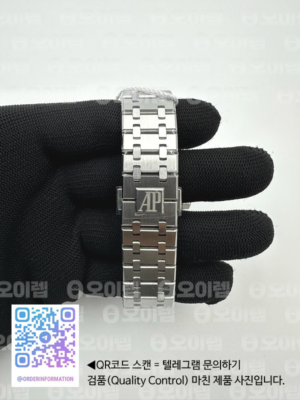 IP공장 오데마피게 로얄오크 크로노그래프 스틸 블랙다이얼 블루서브다이얼 브레이슬릿 Royal Oak Chrono 26331ST SS IPF 1:1 Best Edition Black Dial Blue subdial on SS Bracelet A7750 출고 전 실물 검수사진 11