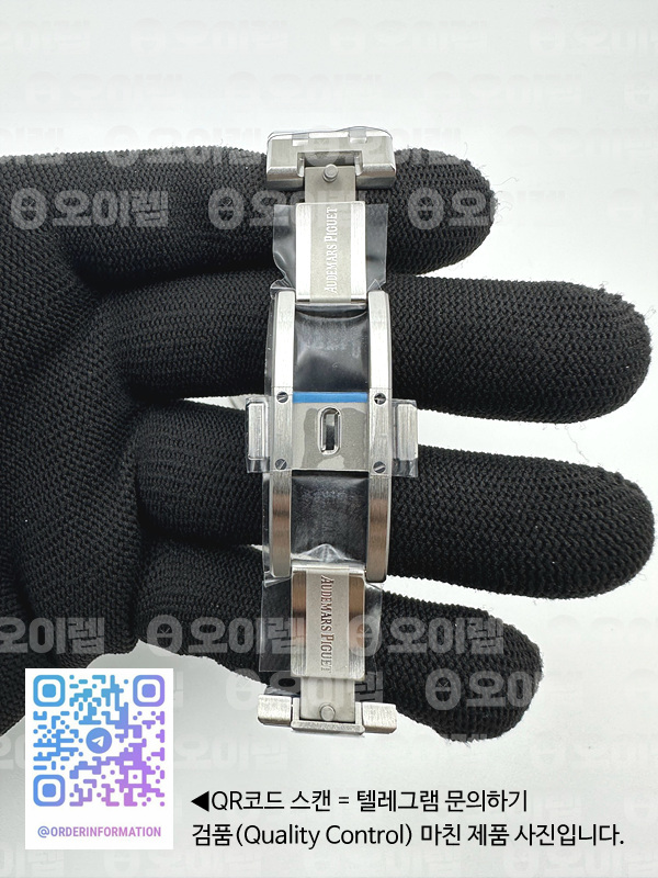IP공장 오데마피게 로얄오크 크로노그래프 스틸 블랙다이얼 블루서브다이얼 브레이슬릿 Royal Oak Chrono 26331ST SS IPF 1:1 Best Edition Black Dial Blue subdial on SS Bracelet A7750 출고 전 실물 검수사진 12