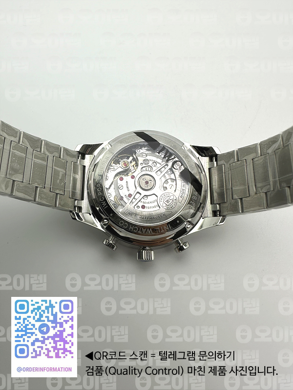 AZ공장 IWC 포르투기저 화이트다이얼 브레이슬릿 3716 Portuguese Chrono IW3716 SS AZF 1:1 Best Edition White Dial Blue Markers on SS Bracelet A69355 출고 전 실물 검수사진 11