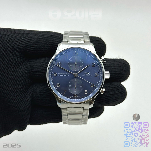 AZ공장 IWC 포르투기저 블루다이얼 브레이슬릿 3716 Portuguese Chrono IW3716 SS AZF 1:1 Best Edition Blue Dial on SS Bracelet A69355 출고 전 실물 검수사진 1