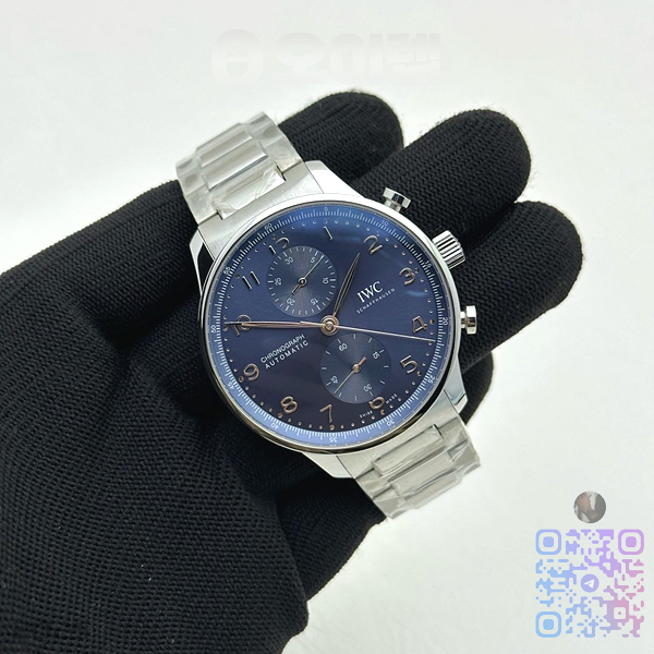 AZ공장 IWC 포르투기저 블루다이얼 브레이슬릿 3716 Portuguese Chrono IW3716 SS AZF 1:1 Best Edition Blue Dial on SS Bracelet A69355 출고 전 실물 검수사진 2