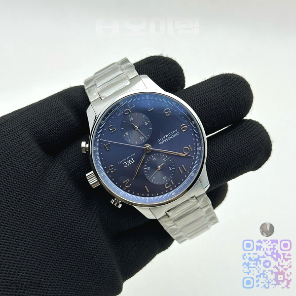 AZ공장 IWC 포르투기저 블루다이얼 브레이슬릿 3716 Portuguese Chrono IW3716 SS AZF 1:1 Best Edition Blue Dial on SS Bracelet A69355 출고 전 실물 검수사진 4