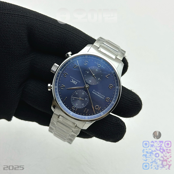 AZ공장 IWC 포르투기저 블루다이얼 브레이슬릿 3716 Portuguese Chrono IW3716 SS AZF 1:1 Best Edition Blue Dial on SS Bracelet A69355 출고 전 실물 검수사진 5