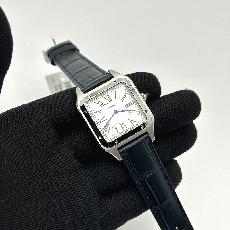 F1공장 까르띠에 산토스 뒤몽 43.5mm 실버다이얼 블루가죽스트랩 Santos Dumont 43.5mm SS F1F Best Edition Silver Dial on Blue Leather Strap Quartz 출고 전 실물 검수사진 2