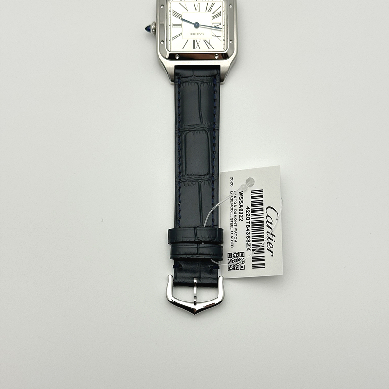 F1공장 까르띠에 산토스 뒤몽 43.5mm 실버다이얼 블루가죽스트랩 Santos Dumont 43.5mm SS F1F Best Edition Silver Dial on Blue Leather Strap Quartz 출고 전 실물 검수사진 8