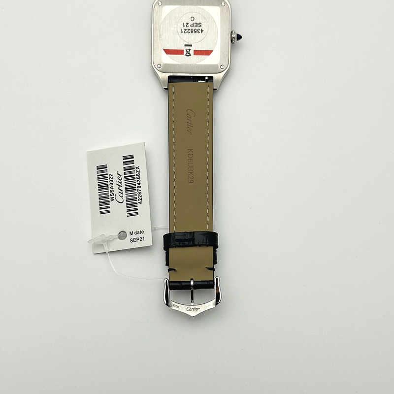 F1공장 까르띠에 산토스 뒤몽 43.5mm 실버다이얼 블루가죽스트랩 Santos Dumont 43.5mm SS F1F Best Edition Silver Dial on Blue Leather Strap Quartz 출고 전 실물 검수사진 9