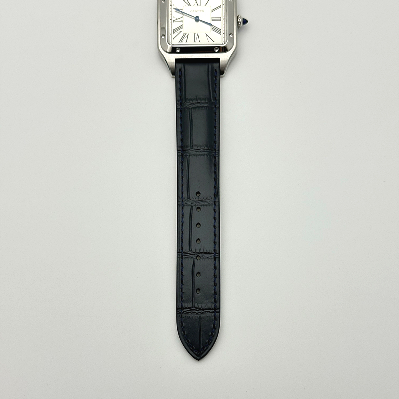 F1공장 까르띠에 산토스 뒤몽 43.5mm 실버다이얼 블루가죽스트랩 Santos Dumont 43.5mm SS F1F Best Edition Silver Dial on Blue Leather Strap Quartz 출고 전 실물 검수사진 11