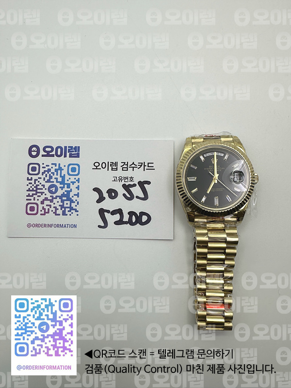 GM공장 롤렉스 데이데이트 40 옐로우골드금통 블랙다이얼 바게트인덱스 프레지던트브레이슬릿 텅스텐 2836 Day Date 40 YG 904L Steel GMF 1:1 Best Edition black Dial on YG Bracelet A2836 출고 전 실물 검수사진 16