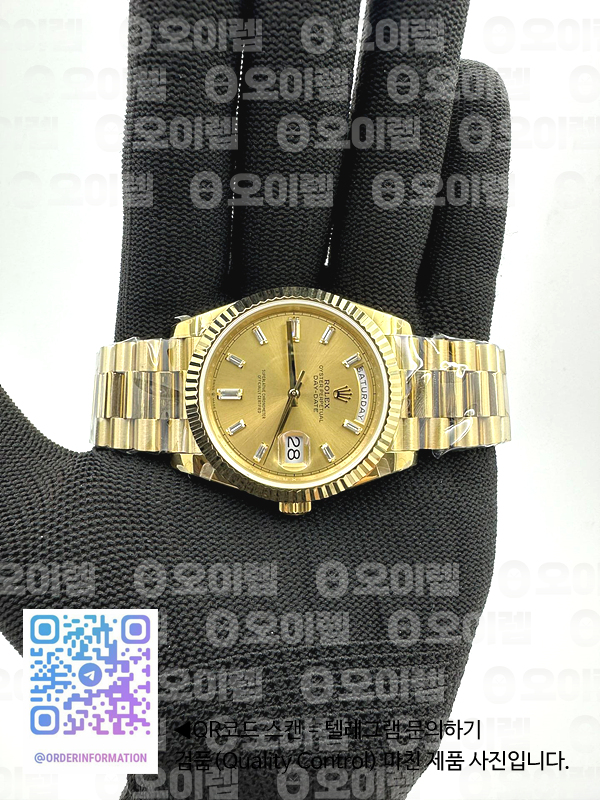 GM공장 롤렉스 데이데이트 40 옐로우골드금통 샴페인골드다이얼 바게트인덱스 프레지던트브레이슬릿 텅스텐 2836 출고 전 실물 검수사진 4