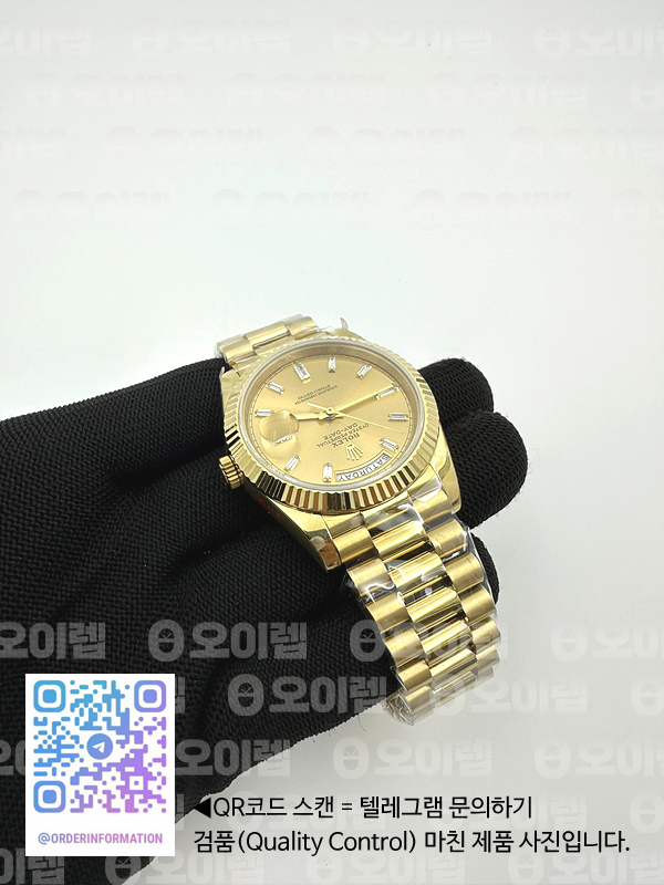 GM공장 롤렉스 데이데이트 40 옐로우골드금통 샴페인골드다이얼 바게트인덱스 프레지던트브레이슬릿 텅스텐 2836 출고 전 실물 검수사진 7