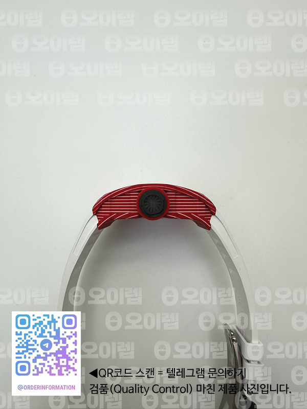 BBR공장 리차드밀 RM35-02 라파엘나달 화이트&레드스켈레톤다이얼 화이트러버스트랩  RM35-02 Rafael Nadal Red/Wht FC/VRU BBR RMAL1 출고 전 실물 검수사진 8