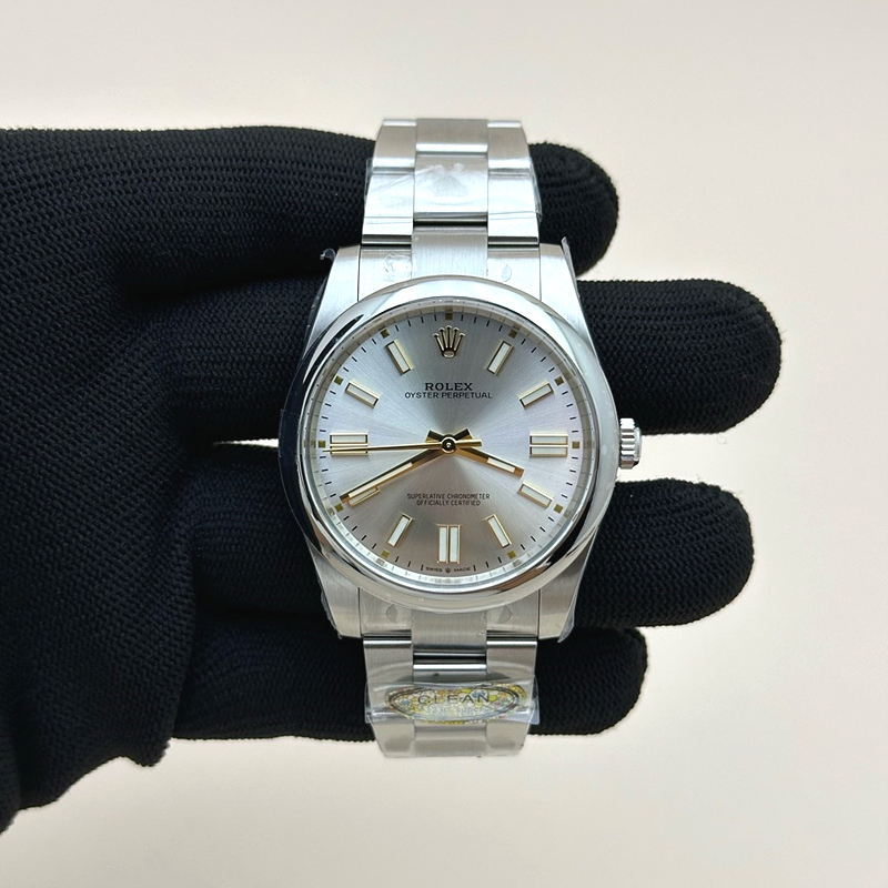 CLEAN공장 롤렉스 오이스터퍼페츄얼 41 실버다이얼 브레이슬릿 클린공장Oyster Perpetual 124300 41mm Clean 1:1 Best Edition 904L Steel Silver Dial VR3230 출고 전 실물 검수사진 1