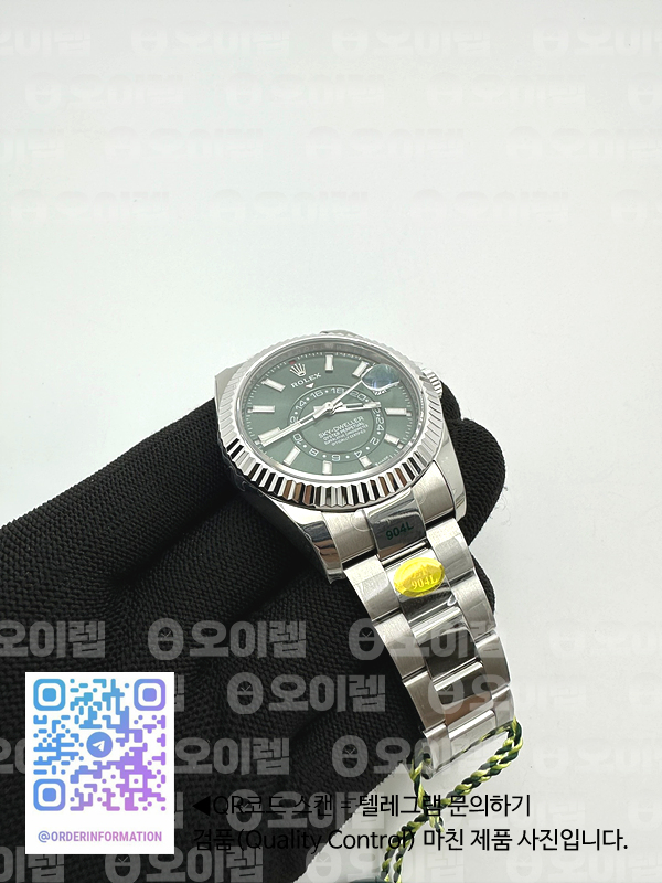 ZF공장 롤렉스 스카이드웰러 스틸 그린다이얼 브레이슬릿 Sky-Dweller 326934 904L SS ZF 1:1 Best Edition Green Dial on SS Bracelet Asian 2824 출고 전 실물 검수사진 5