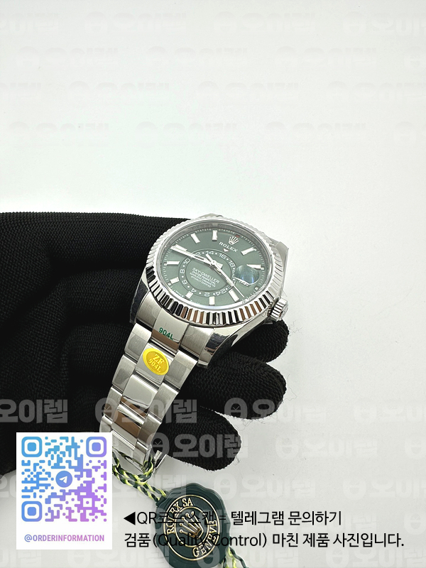 ZF공장 롤렉스 스카이드웰러 스틸 그린다이얼 브레이슬릿 Sky-Dweller 326934 904L SS ZF 1:1 Best Edition Green Dial on SS Bracelet Asian 2824 출고 전 실물 검수사진 6