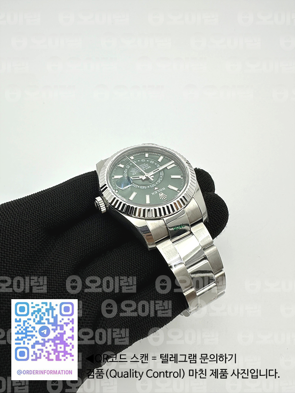 ZF공장 롤렉스 스카이드웰러 스틸 그린다이얼 브레이슬릿 Sky-Dweller 326934 904L SS ZF 1:1 Best Edition Green Dial on SS Bracelet Asian 2824 출고 전 실물 검수사진 7