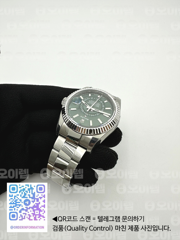 ZF공장 롤렉스 스카이드웰러 스틸 그린다이얼 브레이슬릿 Sky-Dweller 326934 904L SS ZF 1:1 Best Edition Green Dial on SS Bracelet Asian 2824 출고 전 실물 검수사진 8