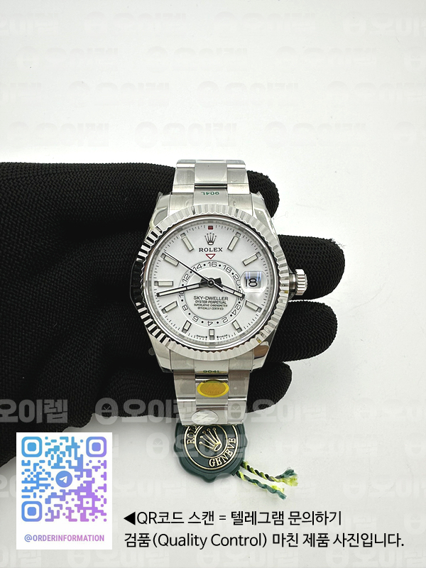 ZF공장 롤렉스 스카이드웰러 스틸 화이트다이얼 브레이슬릿 Sky-Dweller 326934 904L SS ZF 1:1 Best Edition White Dial on SS Bracelet Asian 2824 출고 전 실물 검수사진 2