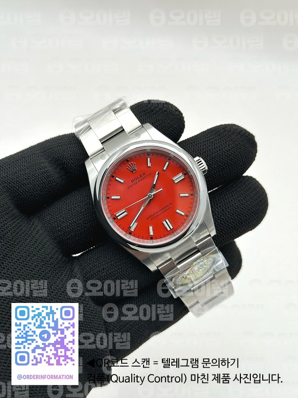CLEAN공장 롤렉스 오이스터퍼페츄얼 36 레드다이얼 브레이슬릿 클린공장 Oyster Perpetual 126000 36mm Clean 1:1 Best Edition 904L Steel Red Dial VR3230 출고 전 실물 검수사진 2