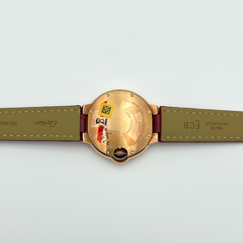 AF공장 까르띠에 발롱블루 33mm 로즈골드금통 다이아케이스 실버다이얼 레드가죽스트랩 Ballon Bleu 33mm RG AF 1:1 Best Edition Silver Dial Diamonds Bezel on Red Leather Strap SEIKO NH05A 출고 전 실물 검수사진 12