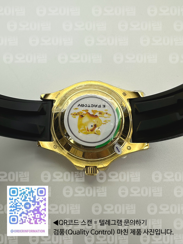 KF공장 롤렉스 요트마스터 42 포금 옐로우골드금통 블랙다이얼 러버스트랩 텅스텐 Yacht-Master 226658 KF 1:1 Best Edition YG Wrapped on Oysterflex Strap VR3235 (Gen Weight) 출고 전 실물 검수사진 13