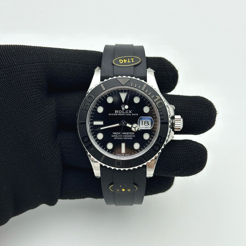 KF공장 롤렉스 요트마스터 42 스틸 블랙다이얼 러버스트랩  텅스텐 Yacht-Master 226659 KF 1:1 Best Edition YG Wrapped on Oysterflex Strap VR3235 (Gen Weight) 출고 전 실물 검수사진 2