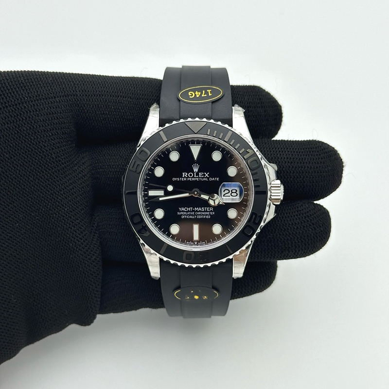 KF공장 롤렉스 요트마스터 42 스틸 블랙다이얼 러버스트랩  텅스텐 Yacht-Master 226659 KF 1:1 Best Edition YG Wrapped on Oysterflex Strap VR3235 (Gen Weight) 출고 전 실물 검수사진 3