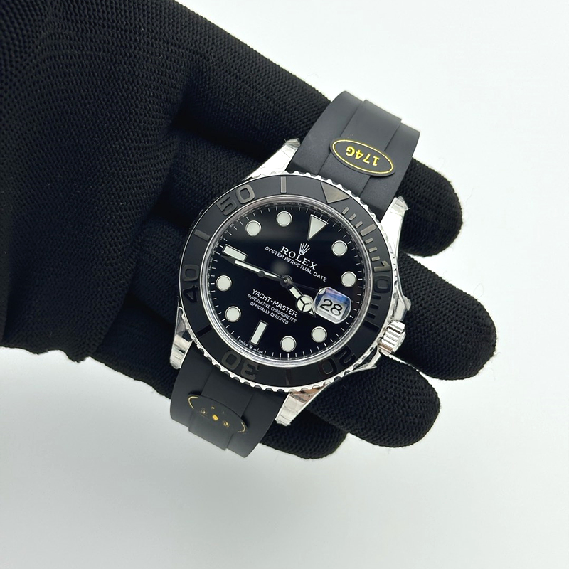 KF공장 롤렉스 요트마스터 42 스틸 블랙다이얼 러버스트랩  텅스텐 Yacht-Master 226659 KF 1:1 Best Edition YG Wrapped on Oysterflex Strap VR3235 (Gen Weight) 출고 전 실물 검수사진 5