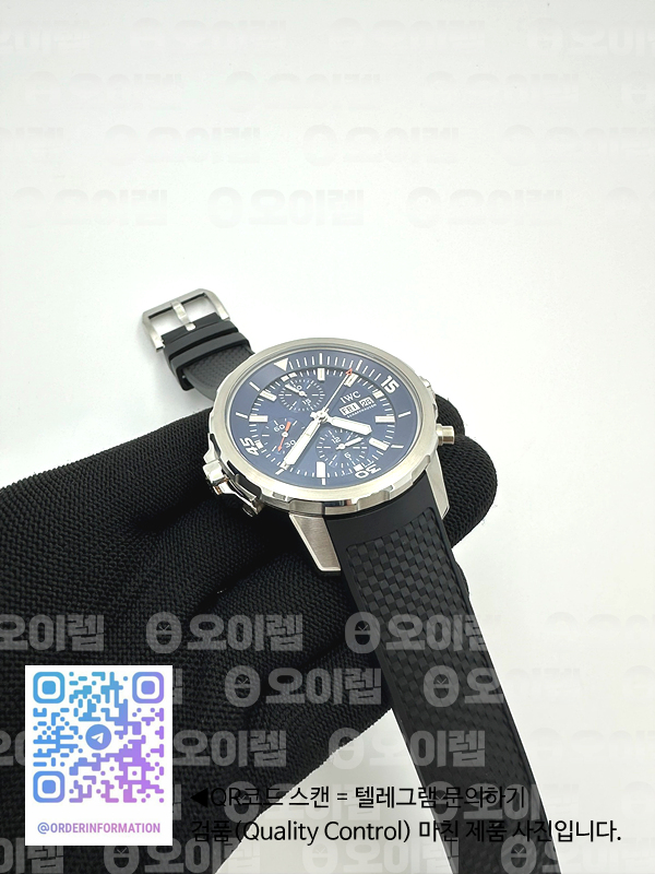 APS공장 IWC 아쿠아타이머 크로노그래프 스틸 블루다이얼 블랙러버스트랩 Aquatimer IW376805 SS APSF 1:1 Best Edition Blue Dial on Black Rubber Strap A7750 출고 전 실물 검수사진 5