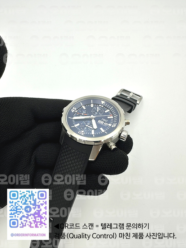 APS공장 IWC 아쿠아타이머 크로노그래프 스틸 블루다이얼 블랙러버스트랩 Aquatimer IW376805 SS APSF 1:1 Best Edition Blue Dial on Black Rubber Strap A7750 출고 전 실물 검수사진 6