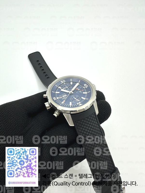 APS공장 IWC 아쿠아타이머 크로노그래프 스틸 블루다이얼 블랙러버스트랩 Aquatimer IW376805 SS APSF 1:1 Best Edition Blue Dial on Black Rubber Strap A7750 출고 전 실물 검수사진 7
