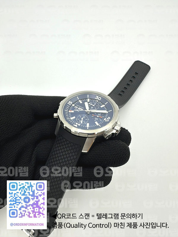 APS공장 IWC 아쿠아타이머 크로노그래프 스틸 블루다이얼 블랙러버스트랩 Aquatimer IW376805 SS APSF 1:1 Best Edition Blue Dial on Black Rubber Strap A7750 출고 전 실물 검수사진 8