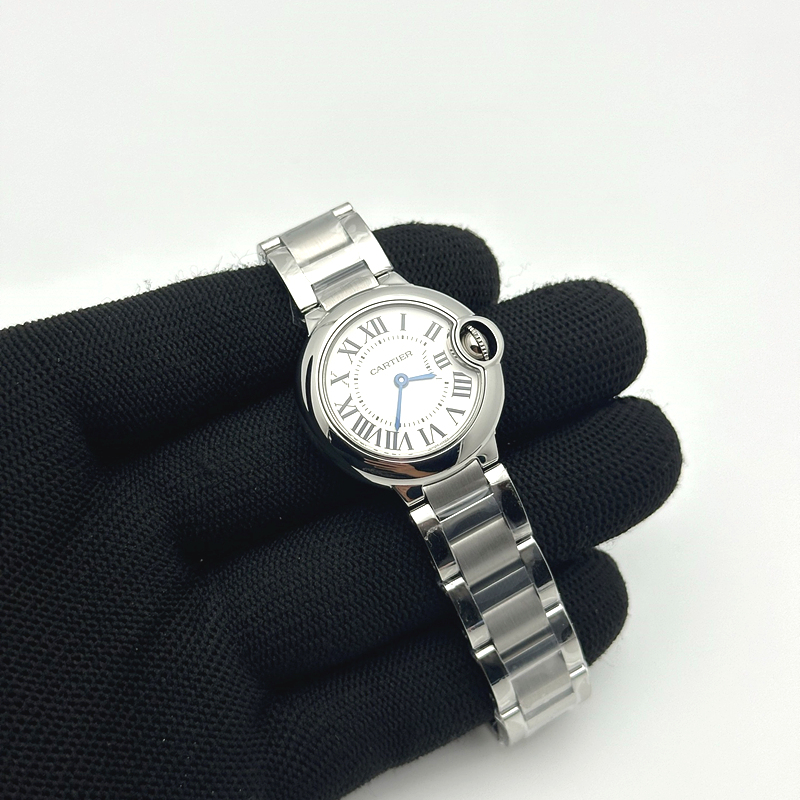 AF공장 까르띠에 발롱블루 28mm 화이트다이얼 브레이슬릿 Ballon Bleu Ladies 28mm SS AF 1:1 Best Edition White Dial Bezel on SS Bracelet Ronda Quartz 출고 전 실물 검수사진 2