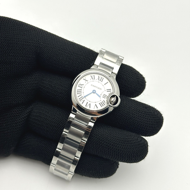AF공장 까르띠에 발롱블루 28mm 화이트다이얼 브레이슬릿 Ballon Bleu Ladies 28mm SS AF 1:1 Best Edition White Dial Bezel on SS Bracelet Ronda Quartz 출고 전 실물 검수사진 3