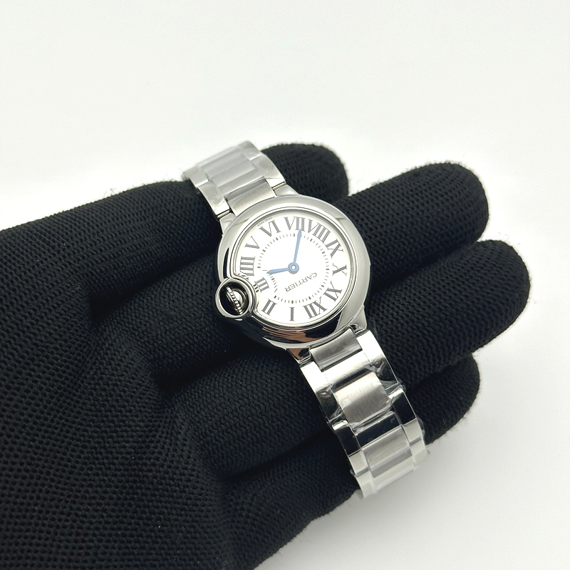 AF공장 까르띠에 발롱블루 28mm 화이트다이얼 브레이슬릿 Ballon Bleu Ladies 28mm SS AF 1:1 Best Edition White Dial Bezel on SS Bracelet Ronda Quartz 출고 전 실물 검수사진 4