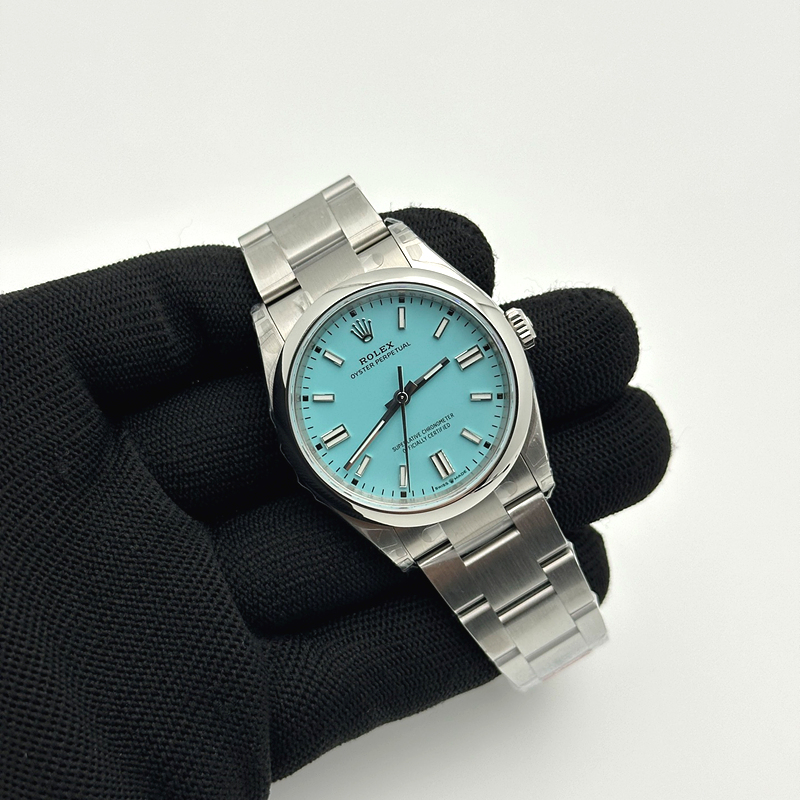 VS공장 롤렉스 오이스터퍼페츄얼 36 티파니 블루다이얼 브레이슬릿 터콰이즈 Oyster Perpetual 126000 36mm VSF 1:1 Best Edition 904L Steel Tiffany Blue Dial VS3230 V2 출고 전 실물 검수사진 2