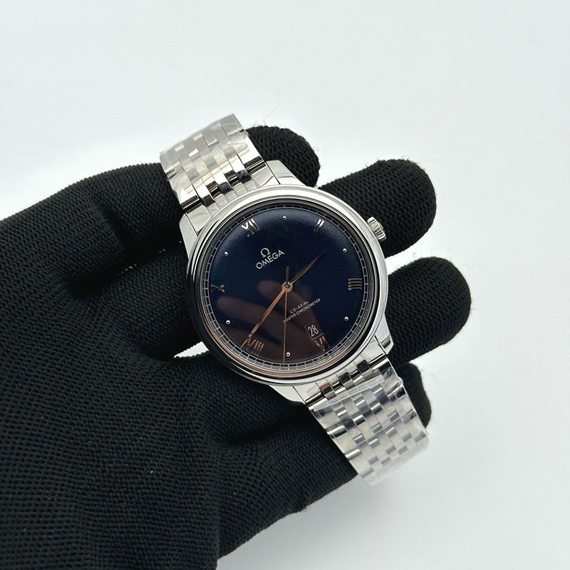 VS공장 오메가 드 빌 스틸 블루다이얼 브레이슬릿 De Ville Date SS VSF 1:1 Best Edition Blue Dial on SS Bracelet A8800 출고 전 실물 검수사진 5