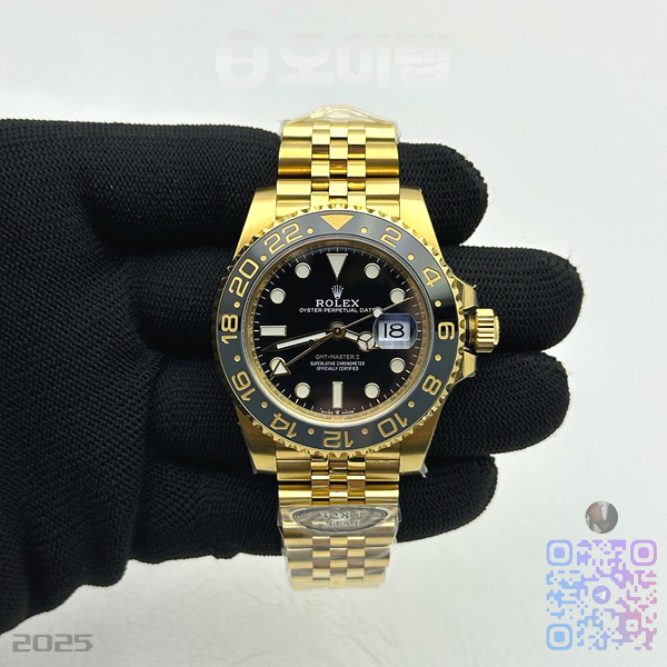 CLEAN공장 롤렉스 GMT마스터2 기네스 옐로우골드금통 블랙다이얼 쥬빌레브레이슬릿 클린공장 GMT Master II 126718 GRNR Clean 1:1 Best Edition Black Dial on YG Jubilee Bracelet DD3285 CHS 출고 전 실물 검수사진 2