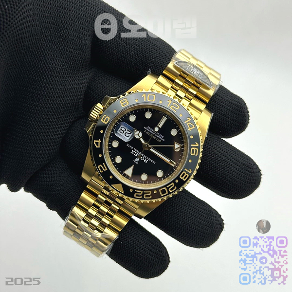 CLEAN공장 롤렉스 GMT마스터2 기네스 옐로우골드금통 블랙다이얼 쥬빌레브레이슬릿 클린공장 GMT Master II 126718 GRNR Clean 1:1 Best Edition Black Dial on YG Jubilee Bracelet DD3285 CHS 출고 전 실물 검수사진 6