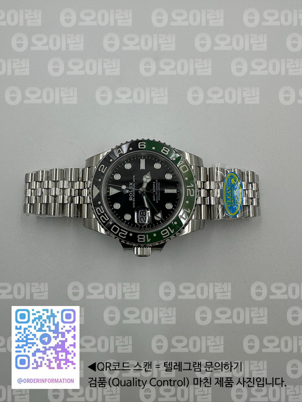 CLEAN공장 롤렉스 GMT마스터2 스프라이트 LHD 왼손잡이시계 그린앤블랙베젤 쥬빌레브레이슬릿 클린공장 출고 전 실물 검수사진 6