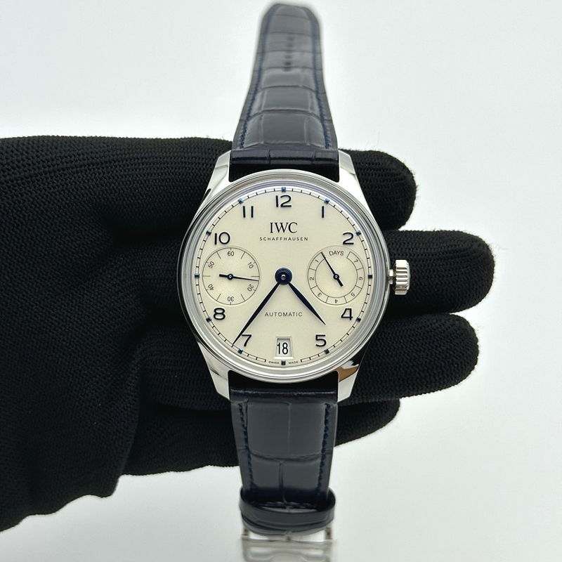 APS공장 IWC 포르투기저 스틸 화이트다이얼 블루가죽스트랩 Portugieser Automatic 42mm SS APSF 1:1 Best Edition White Dial Blue Marker on Blue Leather Strap A52011 출고 전 실물 검수사진 2