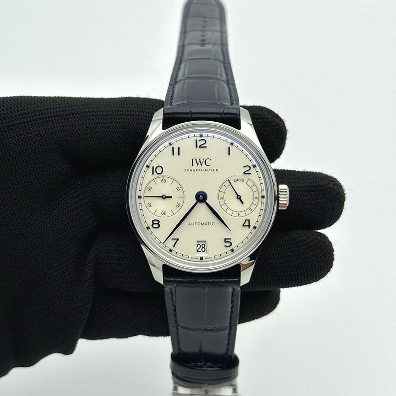 APS공장 IWC 포르투기저 스틸 화이트다이얼 블루가죽스트랩 Portugieser Automatic 42mm SS APSF 1:1 Best Edition White Dial Blue Marker on Blue Leather Strap A52011 출고 전 실물 검수사진 3